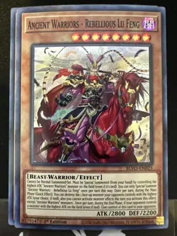 Yugioh! Ancient Warriors - Rebellious Lu Feng - BLVO-EN025 - Super Rare - 1st Ed - Image 1