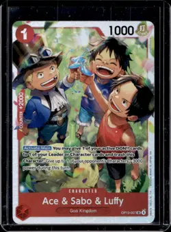One Piece Card Game Carrying On His Will Ace & Sabo & Luffy #OP13-007 - Image 1