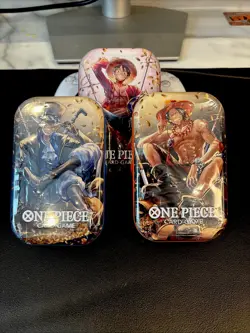One Piece Tin Pack Set Vol 2 Set of 3 | TS-02 OP-13 | Factory Sealed | Bandai - Image 1