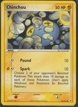 Pokemon TCG Chinchou 56/101 Hidden Legends Common card Normal LP - Image 1