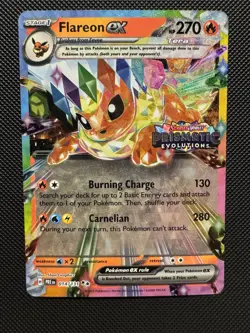 Pokemon TCG Flareon ex 014/131 (Prismatic Evolutions Stamp) Promo Card Near Mint - Image 1