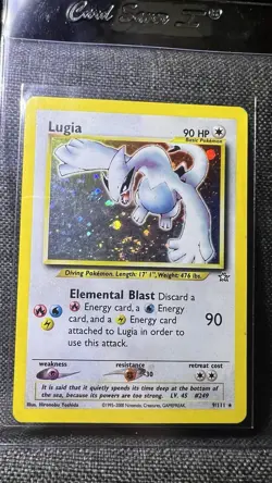 Pokemon TCG Lugia Neo Genesis Holo Rare Card 9/111 Spiral Swirl - Image 1
