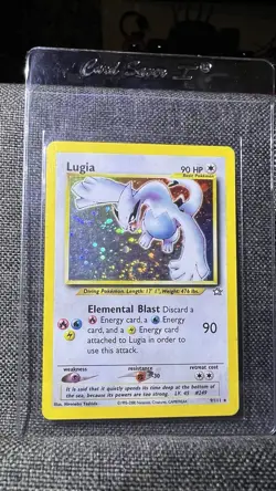 Pokemon TCG Lugia Neo Genesis Holo Rare Card 9/111 Spiral Swirl - Image 4