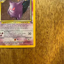 Gengar - 5/62 - Pokemon Fossil Unlimited Holo Rare Card WOTC - Image 5