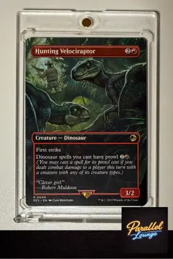 MAGIC THE GATHERING JURASSIC WORLD (REX) HUNTING VELOCIRAPTOR #4 RARE - Image 1