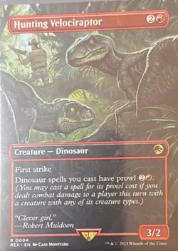 MAGIC THE GATHERING JURASSIC WORLD (REX) HUNTING VELOCIRAPTOR #4 RARE - Image 2