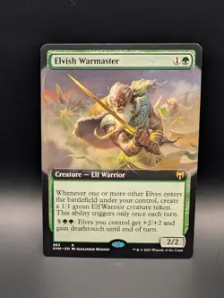 MTG - Elvish Warmaster - EXTENDED ART - Creature Elf Warrior - KHM #363 - Rare - Image 1