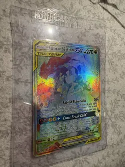 Pokemon Reshiram & Zekrom GX Rainbow Card 259/236 Cosmic Eclipse NM SUPER CLEAN - Image 3