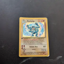 Pokemon TCG Machamp Rare Holo 1st Edition Base Set 8/102 - Image 1