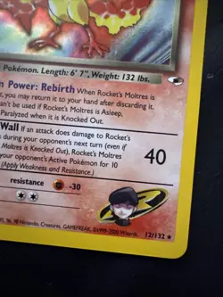 Rocket's Moltres 2000 Gym Heroes 1st Edition 12/132 Holo Pokemon Card NM - Image 4