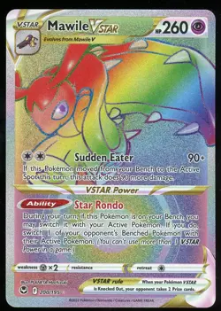 Pokemon TCG Mawile VSTAR Rainbow Rare Full Art 200/195 Silver Tempest NM - Image 1