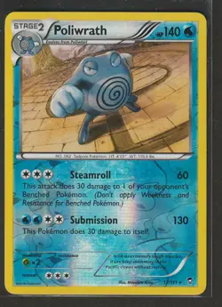 POLIWRATH 2014 POKEMON XY FURIOUS FISTS RARE REVERSE HOLO 17/111 - Image 1