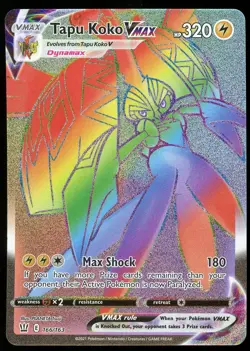 Pokemon TCG Tapu Koko VMAX Rainbow Rare Full Art 166/163 Battle Styles NM - Image 1