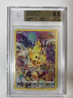 Pokemon Pikachu Crown Zenith Scr Gem Mint Bgs 9.5 - Image 1