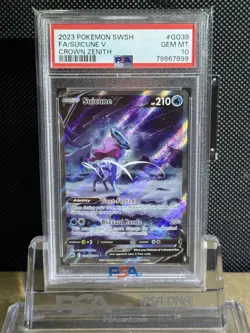 2023 POKEMON SWSH CROWN ZENITH FA/ SUICUNE V GG38 PSA 10 GEM MT - Image 1