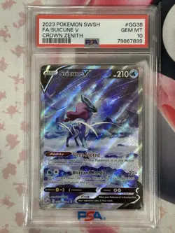 2023 POKEMON SWSH CROWN ZENITH FA/ SUICUNE V GG38 PSA 10 GEM MT - Image 3