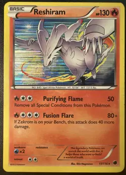Reshiram 17/116- [MP]- Holo Rare- Plasma Freeze- Pokemon TCG - Image 1
