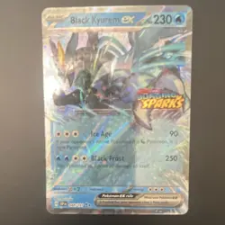Pokemon Black Kyurem EX 048/191 SV08: Surging Sparks Full Art Stamped Holo TCG - Image 1