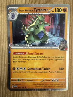 Pokemon Center Stamp Team Rocket's Tyranitar Promo Destined 096/182 NM - Image 1