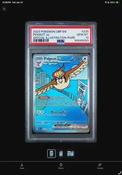 Pokemon Pidgeot ex 225/197 SV03: Obsidian Flames Holo PSA 10 - Image 1