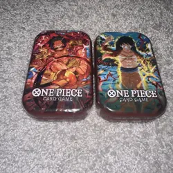 Lot of 2 One Piece Card Game Mini Tin Pack Set Vol 1 TS-01 Both Art Tins New - Image 1