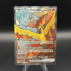 Team Rocket's Moltres ex 208/182 Destined Rivals Full Art Pokemon Card NM - Image 1