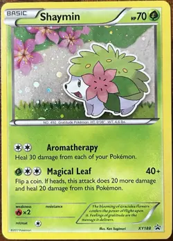 Pokemon TCG Shaymin Black Star Promo Holo XY188 2017 LP - Image 1