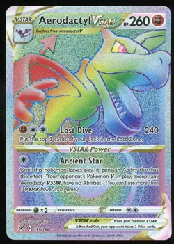Pokemon TCG Aerodactyl VSTAR Full Art Secret Rare 199/196 Lost Origin NM - Image 1