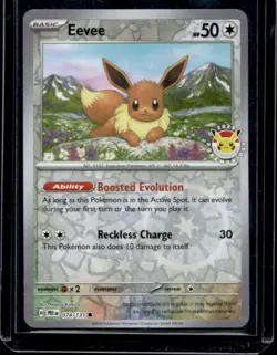 2025 Pokemon Prismatic Evolutions Eevee Reverse Holo Day Stamp #074/131 - Image 1
