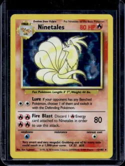 1999 Pokemon Unlimited Ninetales Rare Holo #12/102 - Image 1