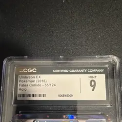 Pokemon Umbreon EX 55/124 Fates Collide CGC 9 Holo Card 2016 - Image 2