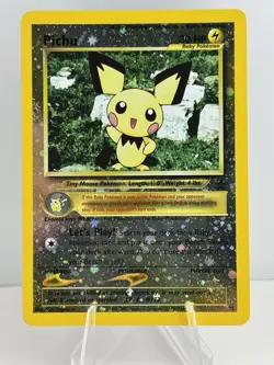 2001 Black Star Promo #35 Pichu reverse foil holo Pokemon league MP - Image 1