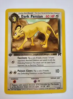 Pokemon TCG - Dark Persian 42/82 LP Team Rocket Set Unlimited - Image 1