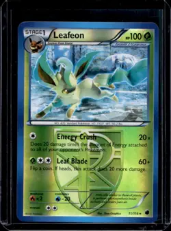 2013 Pokemon Black & White Plasma Freeze Leafeon Reverse Holo #11/116 - Image 1