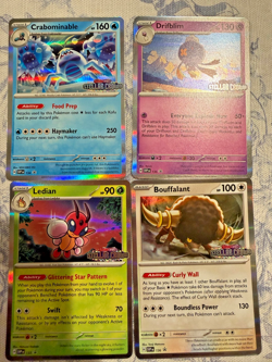 Pokemon TCG Stellar Crown Stamped Pre-Release 133 134 135 136 Promo Set Holo SVP - Image 1