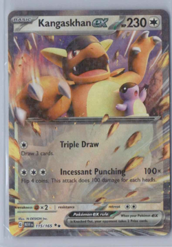 2023 Pokemon Scarlet & Violet Kangaskhan EX 115/165 Full Art Double Rare Holo - Image 1