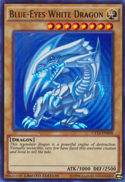 YUGIOH BLUE-EYES WHITE DRAGON ULTRA RARE CT13-EN008 NEAR MINT - Image 1