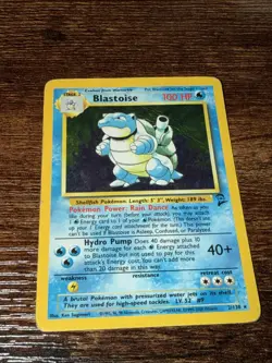 Pokemon TCG Blastoise 2/130 Swirl Base Set 2 Holo Rare Unlimited WOTC HP - Image 1