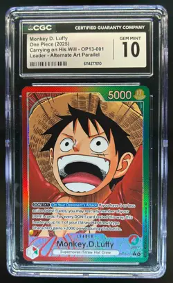 2025 One Piece Monkey.D. Luffy Carrying On Hiss Will Alt Art #OP13-001 CGC 10 - Image 1
