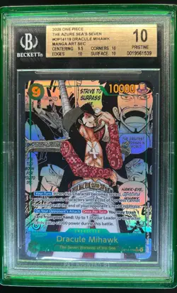 2025 One Piece Dracule Mihawk The Azure Sea's Seven Manga #OP14118 BGS 10 - Image 1