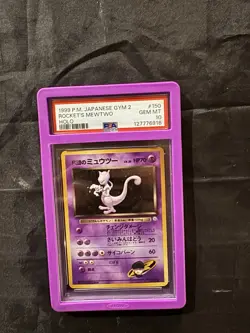 NEW CERT PSA 10 1999 Japanese Pokemon Rockets Mewtwo Gym 2 Holo #150 with guard - Image 1