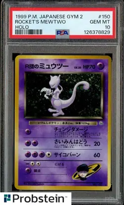 1999 Pokemon TCG Japanese Gym 2 #150 Rocket's Mewtwo Holo PSA 10 GEM MINT - Image 1