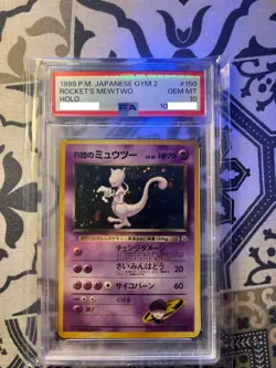 1999 Pokemon Japanese Gym 2 Challenge Rocket's Mewtwo #150 Holo Rare PSA 10 - Image 2