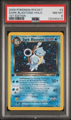 2000 POKEMON ROCKET 1ST EDITION #3 DARK BLASTOISE-HOLO PSA 8 - Image 1