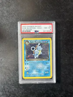 2000 POKEMON ROCKET 1ST EDITION #3 DARK BLASTOISE-HOLO PSA 8 PERFECT SWIRL! - Image 1