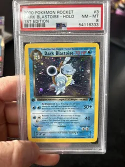 2000 POKEMON ROCKET 1ST EDITION #3 DARK BLASTOISE-HOLO PSA 8 PERFECT SWIRL! - Image 2