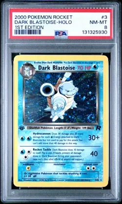 2000 POKEMON ROCKET 1ST EDITION #3 DARK BLASTOISE-HOLO PSA 8 - Image 1
