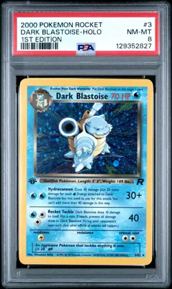 2000 POKEMON ROCKET 1ST EDITION #3 DARK BLASTOISE-HOLO PSA 8 - Image 1