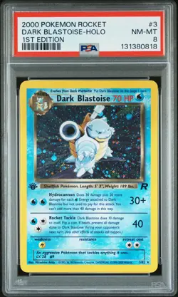 2000 POKEMON ROCKET 1ST EDITION #3 DARK BLASTOISE-HOLO PSA 8 - Image 1