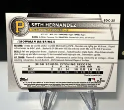 2025 Bowman Draft Seth Hernandez 1st Prospect Chrome #BDC-25 Lot (5) Pirates - Image 4